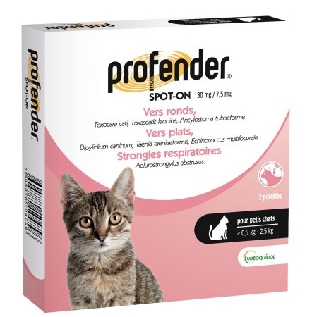 Profender Petits Chats 0.5-2.5kg Spot-on 2 Pipettes